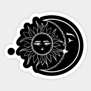 Celestial sun and moon Sticker